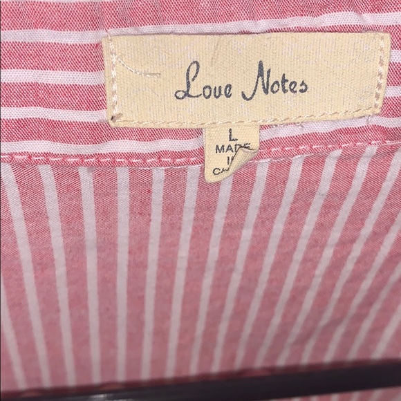 NWOT Front tie Striped Button Down - Picture 3 of 6